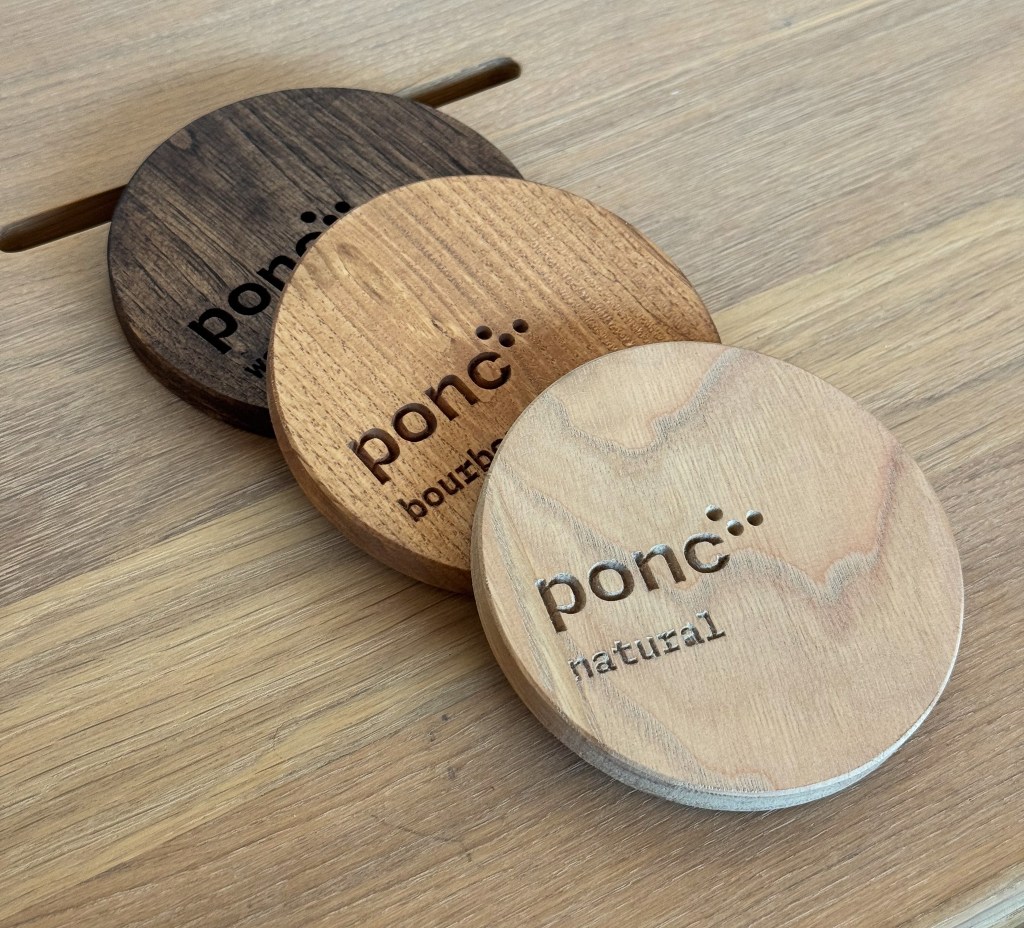 three ponc wood stain samples
